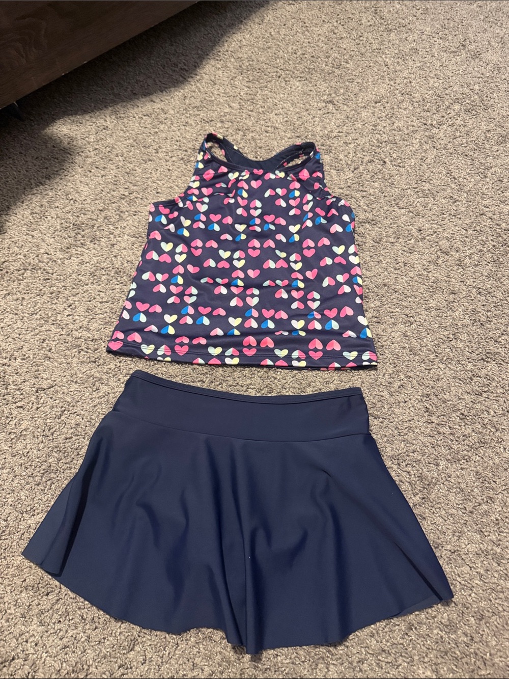 Lands' End Navy Swim Two-Piece Set. 10-12 slim. Large. Worn once